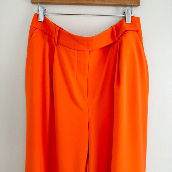 Ever New Wide Leg Isla Trousers Orange Gerbera Womens Size 10 Petite New - Picture 4 of 12